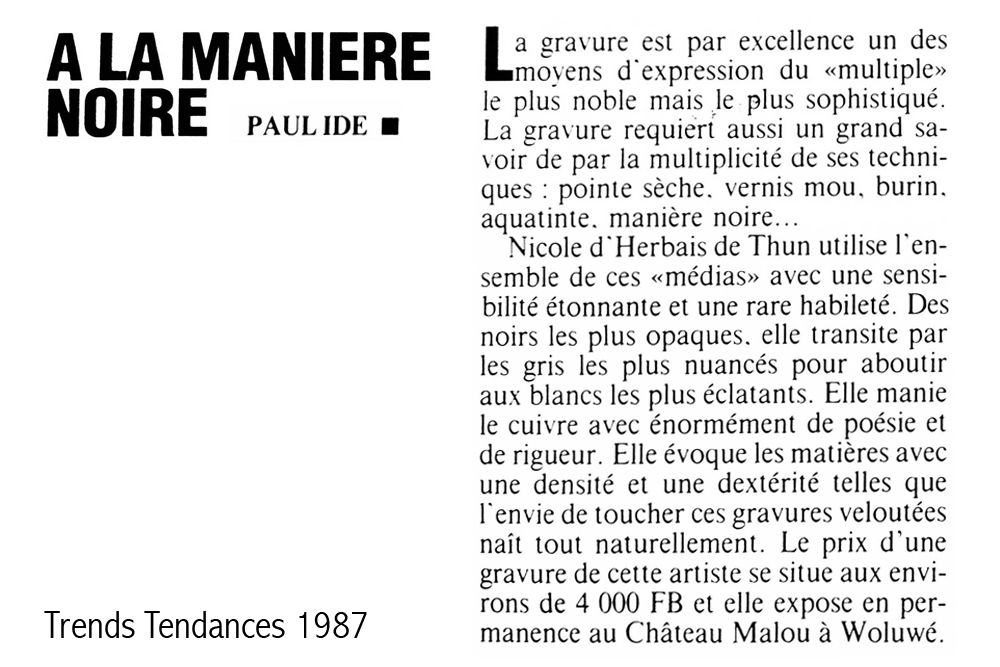 Paul Ide. Trends Tendances | Mars1987